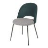 Chaise en velours vert sapin et imprimé pied de poule